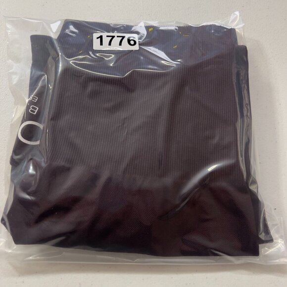 Bodied by B. Rachel Seamless Ribbed Workout Romper — Burgundy, Size Large - Picture 9 of 9